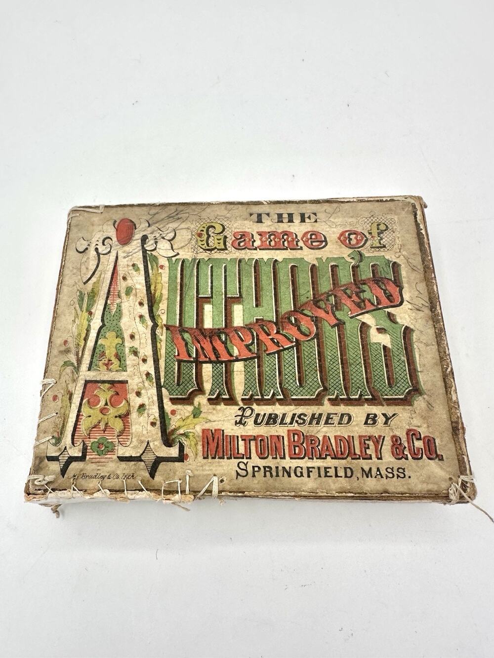 Antique Card Game 1884 Game Of Authors Improved Milton Bradley - 70/72 Rare HTF